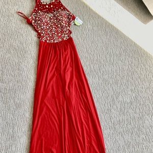 Red wedding guest prom dress